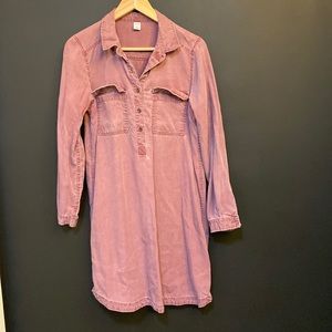 Chambray rose shirt dress